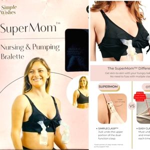 HP🥳 Nwt Simple Wishes Supermom Bra Nursing Pumping Bralette M-FC Full Cup Modal